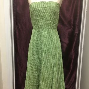 Vintage Seersucker Strapless Dress